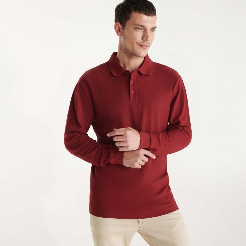 Polo ROUGE homme - Manches longues