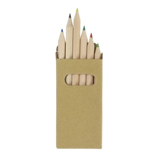 6 crayons de couleurs avec étui recyclé